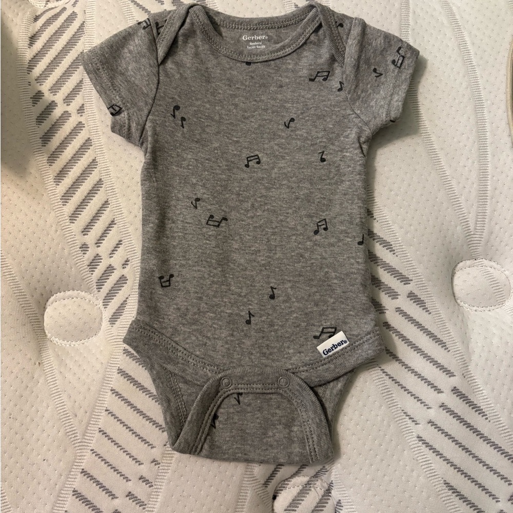 Gerber Charcoal Musical Pattern Bodysuit